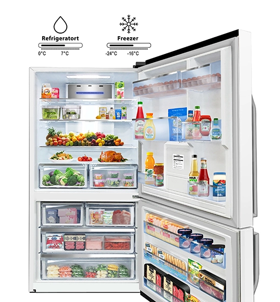 Suzuki bottom freezer refrigerator temperatures